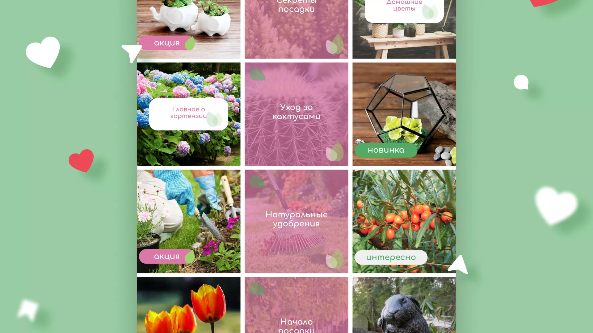 Разработка оформления профиля Instagram для магазина «Floraint» в Гусь-Хрустальном