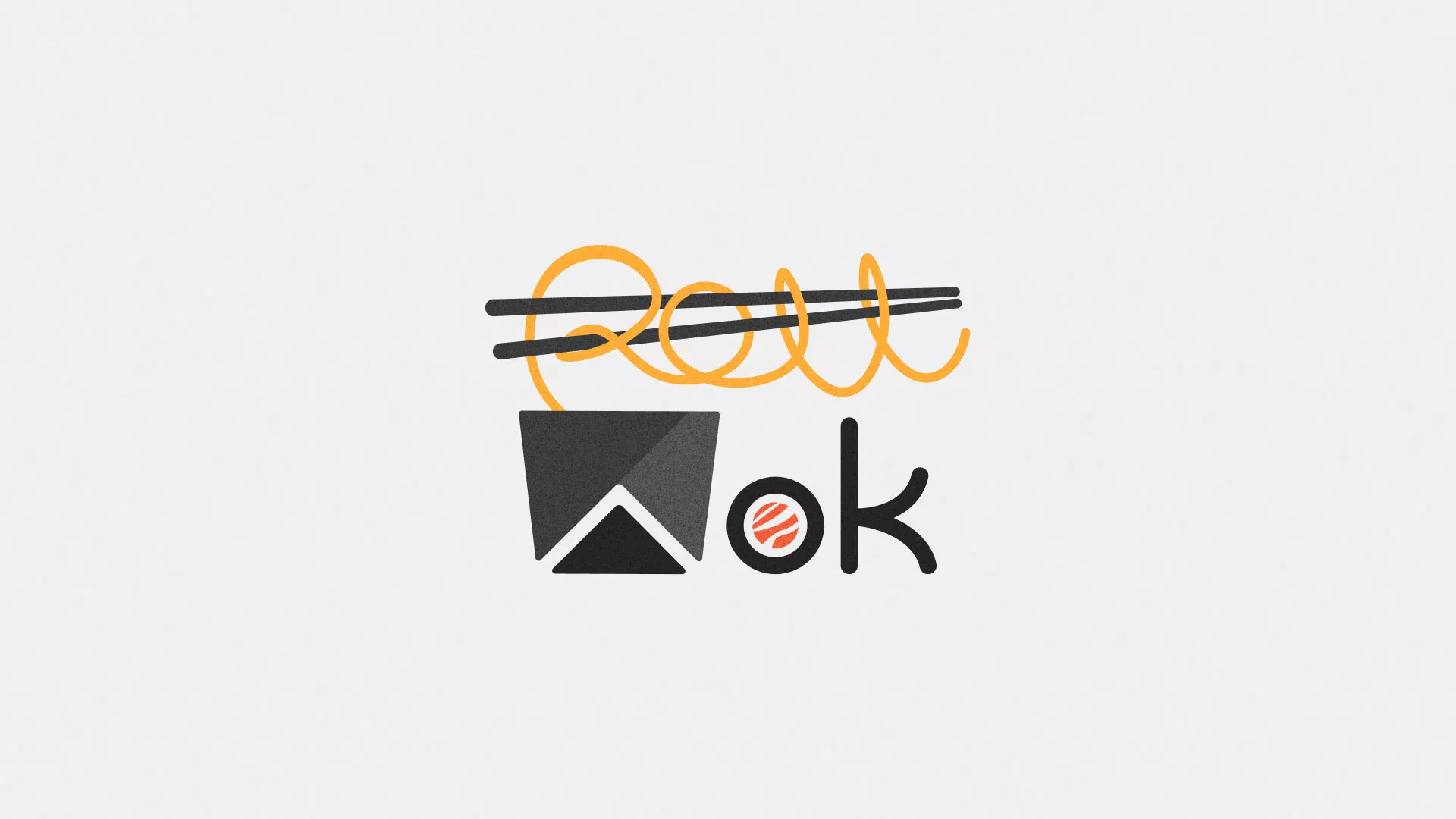 Разработка логотипа суши-бара «Roll Wok Club» в Гусь-Хрустальном