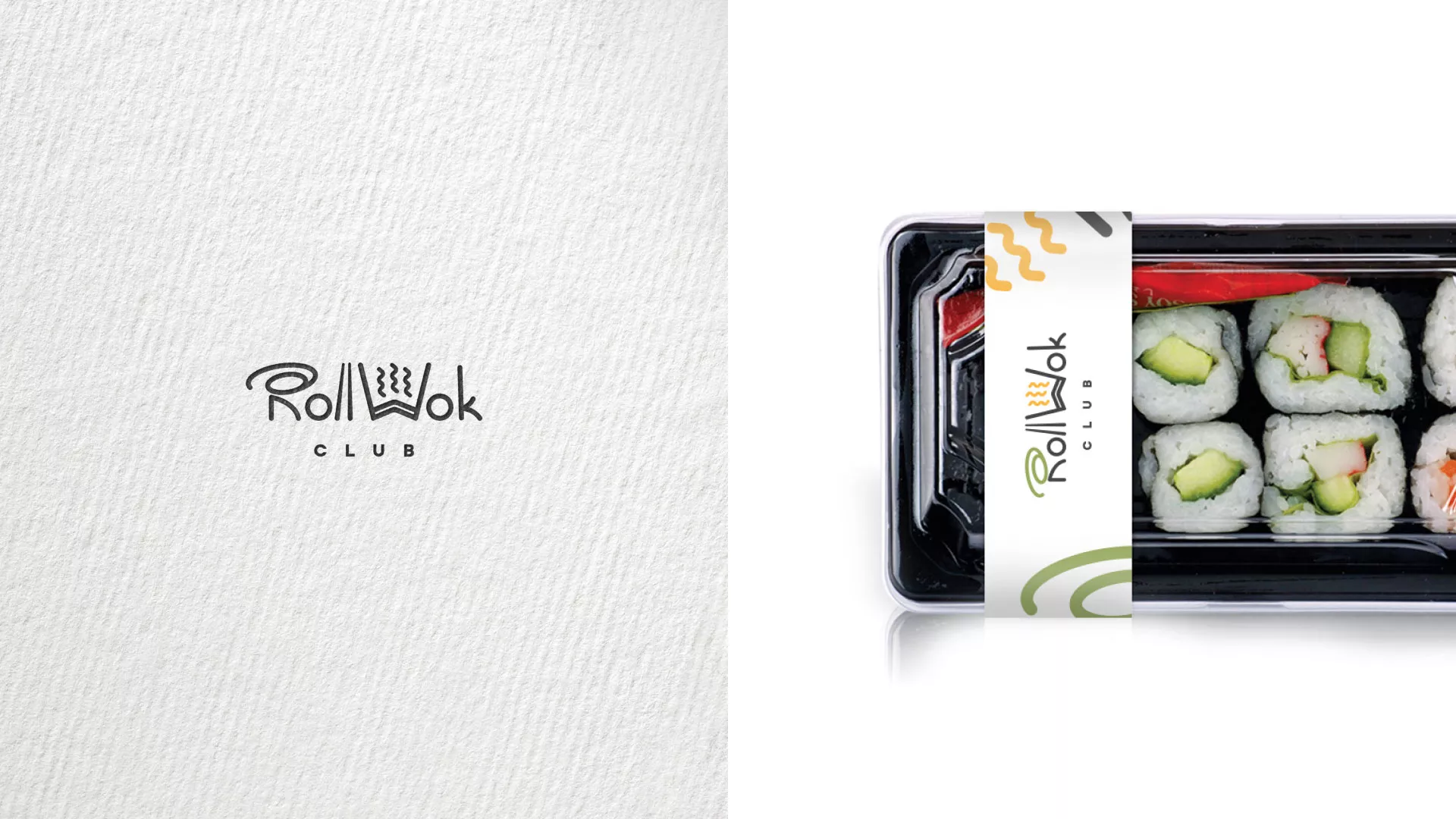 Создание дизайна упаковки суши-бара «Roll Wok Club» в Гусь-Хрустальном